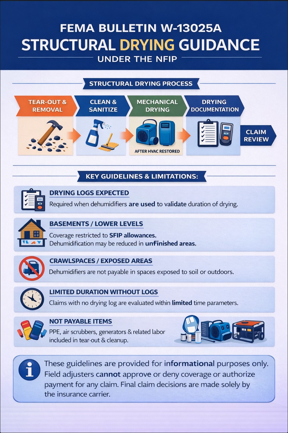 Structural drying process infographic
